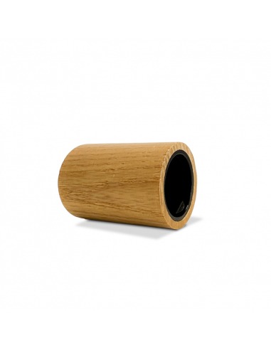 Runder Deckel aus dunkles Holz